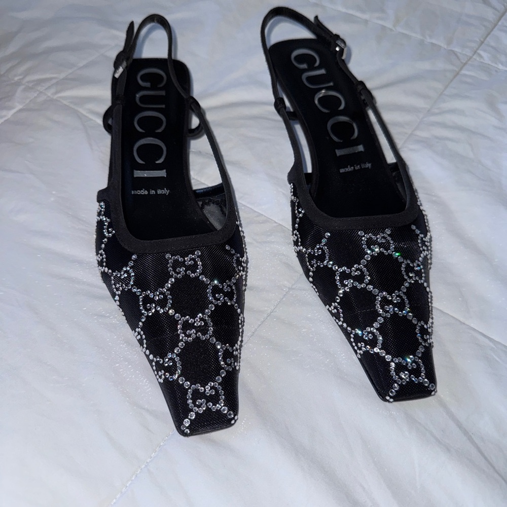 Gucci Women's GG Crystal Slingback Pump - Size 38.5 IT/ 8.5US - Picture 2 of 16